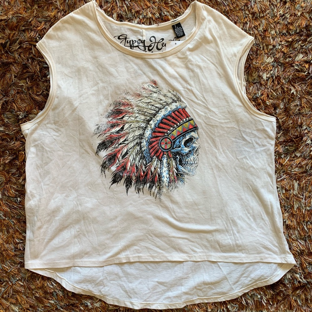 Gypsy Heart Native American Sleeveless Shirt Small